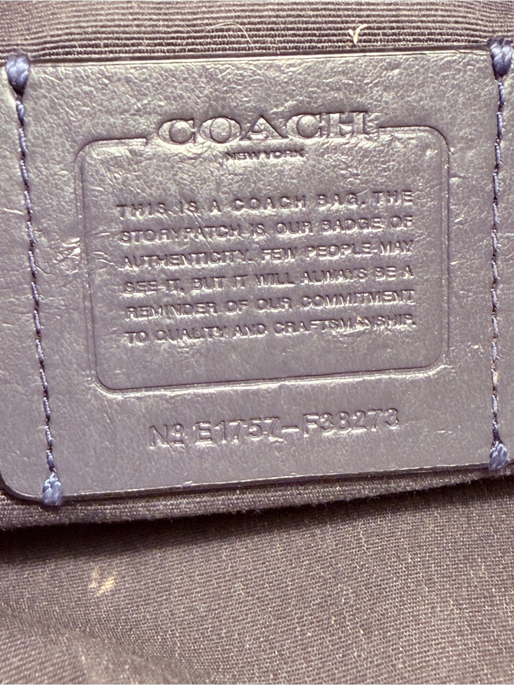 Coach Pebbled Leather Crossbody Bag in Navy - Picture 6 of 7